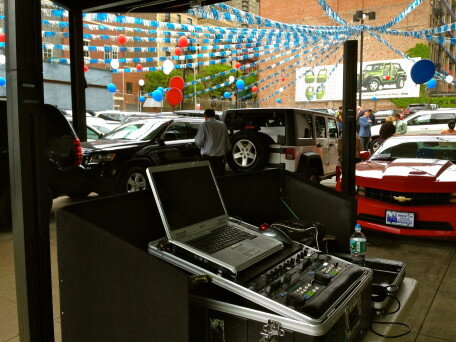 IN Store DJ DJ Set up at Memorial day event Jeep Fiat NYC