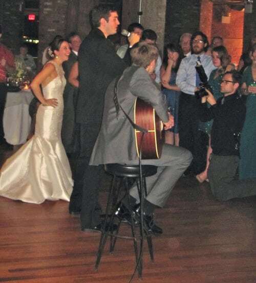 The groom is an amazing vocalist!
