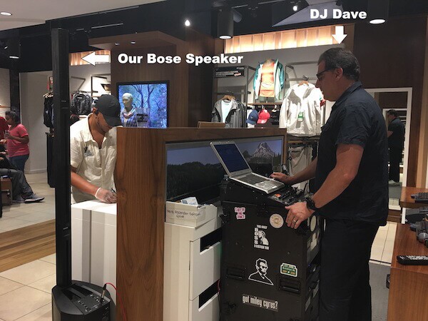 IN Store DJ Expressway Music DJ Dave side view